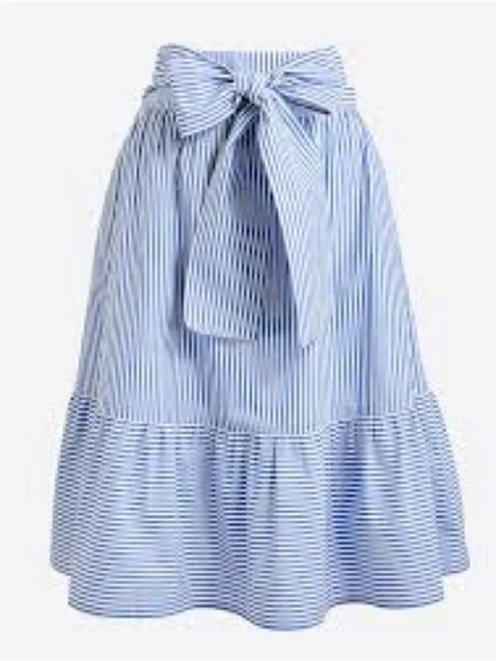 J. Crew Blue and White Striped Tie-Waist Midi Skirt